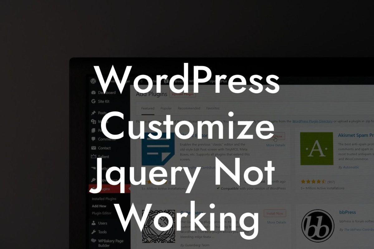 WordPress Customize Jquery Not Working