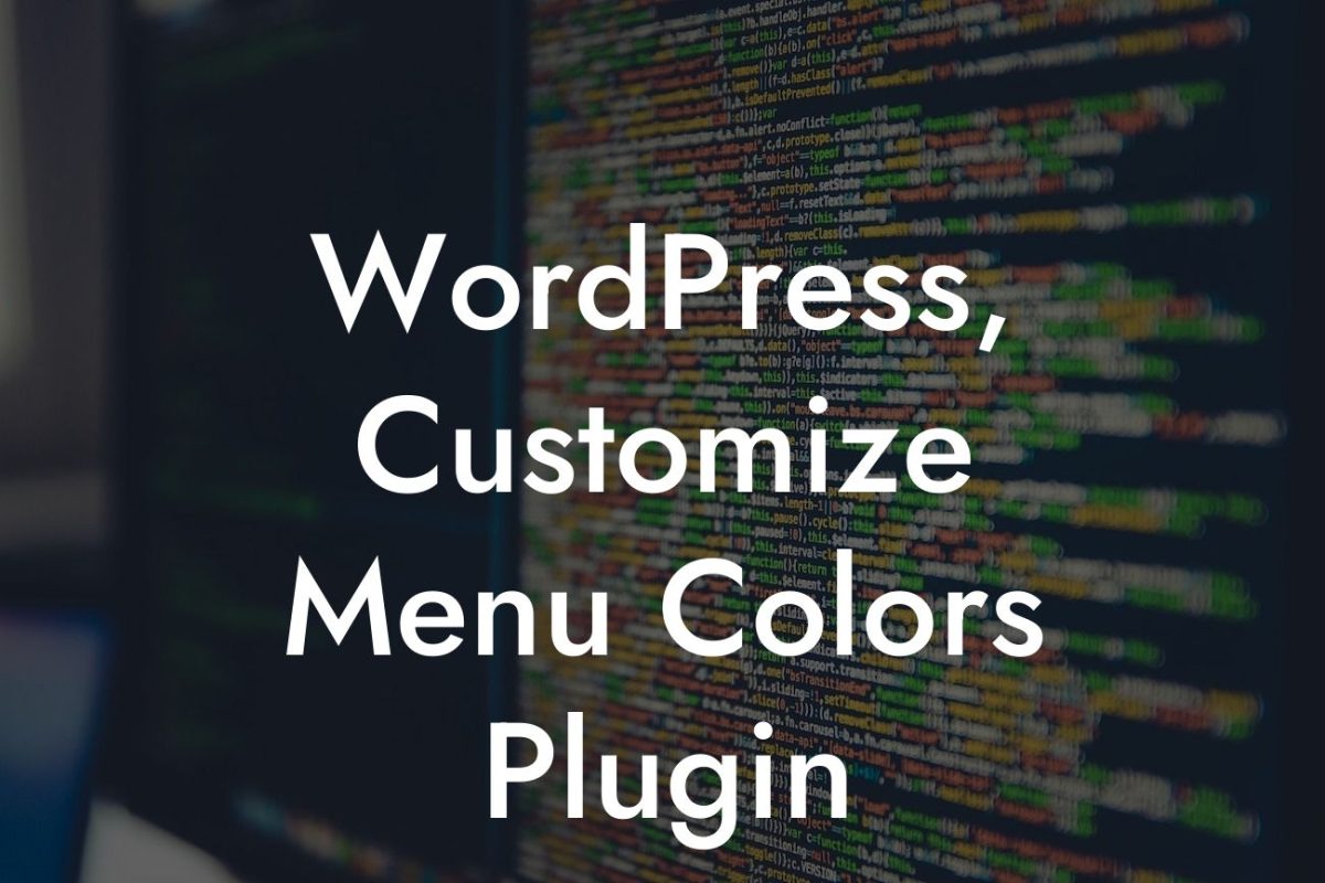 WordPress, Customize Menu Colors Plugin