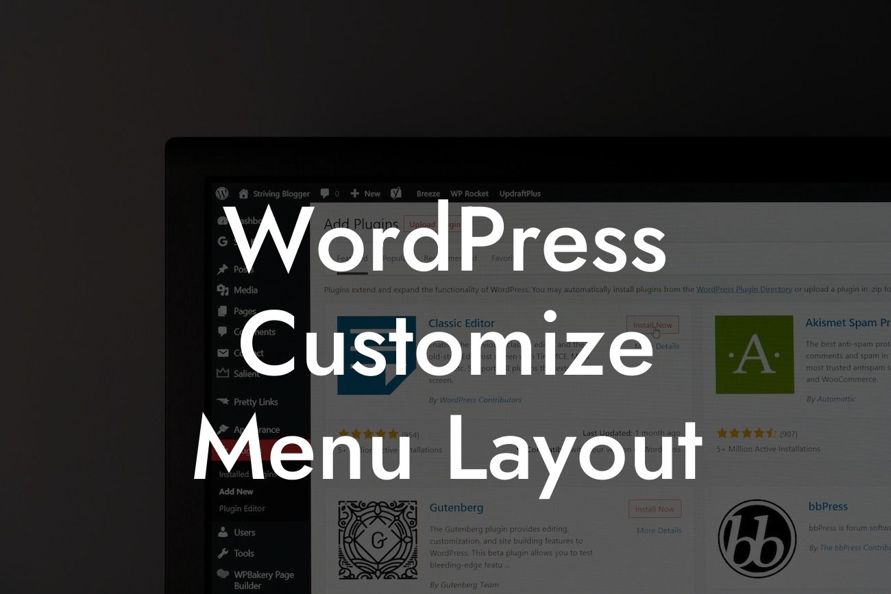 WordPress Customize Menu Layout