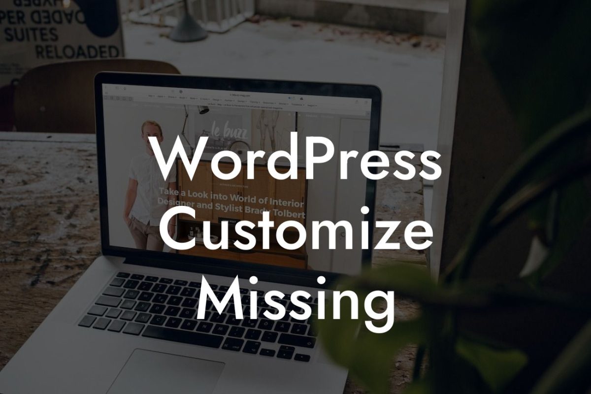 WordPress Customize Missing