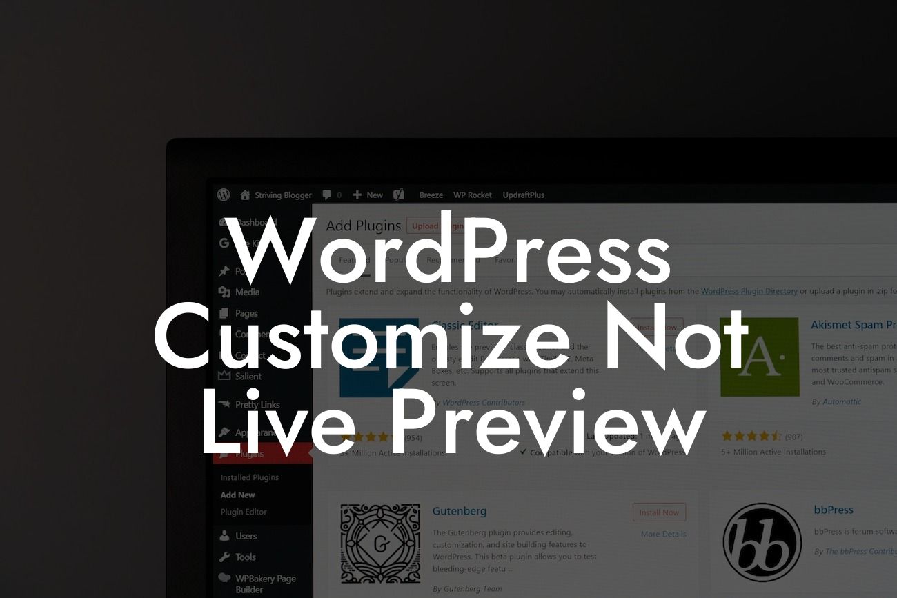 WordPress Customize Not Live Preview