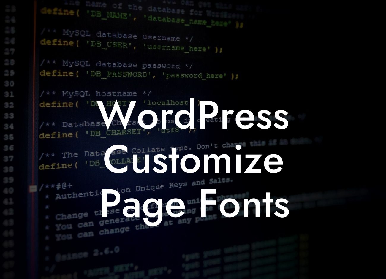 WordPress Customize Page Fonts