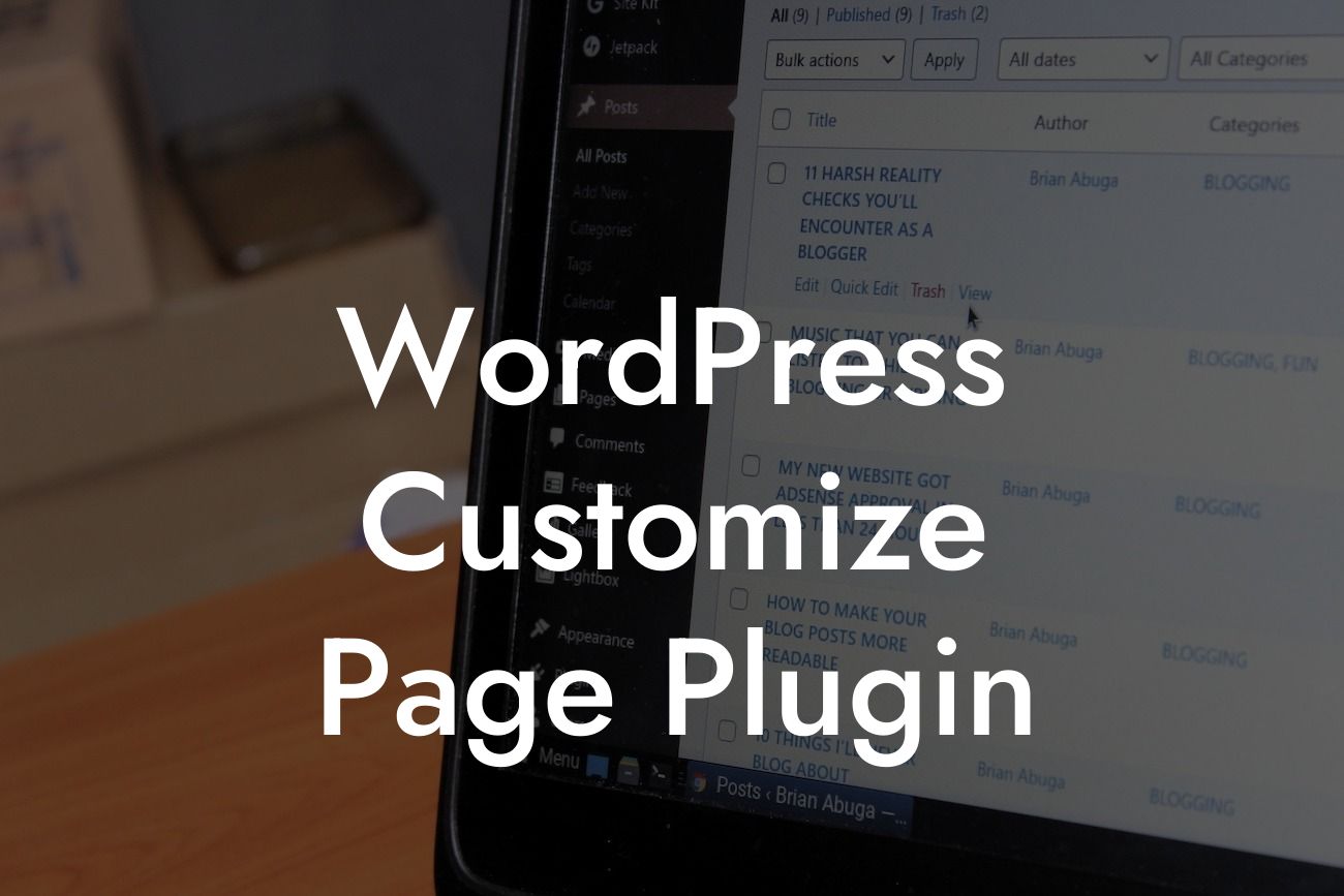 WordPress Customize Page Plugin