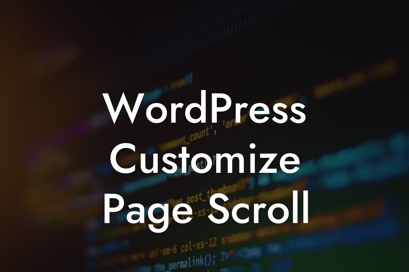 WordPress Customize Page Scroll