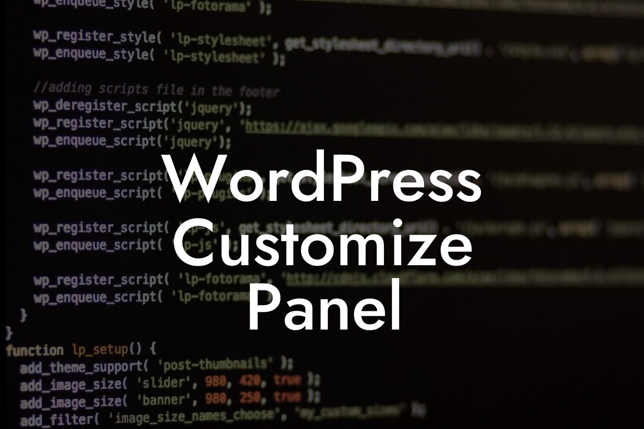 WordPress Customize Panel