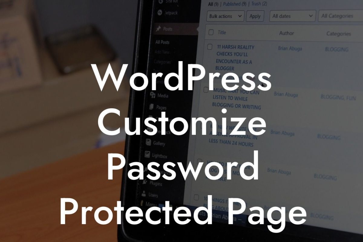 WordPress Customize Password Protected Page