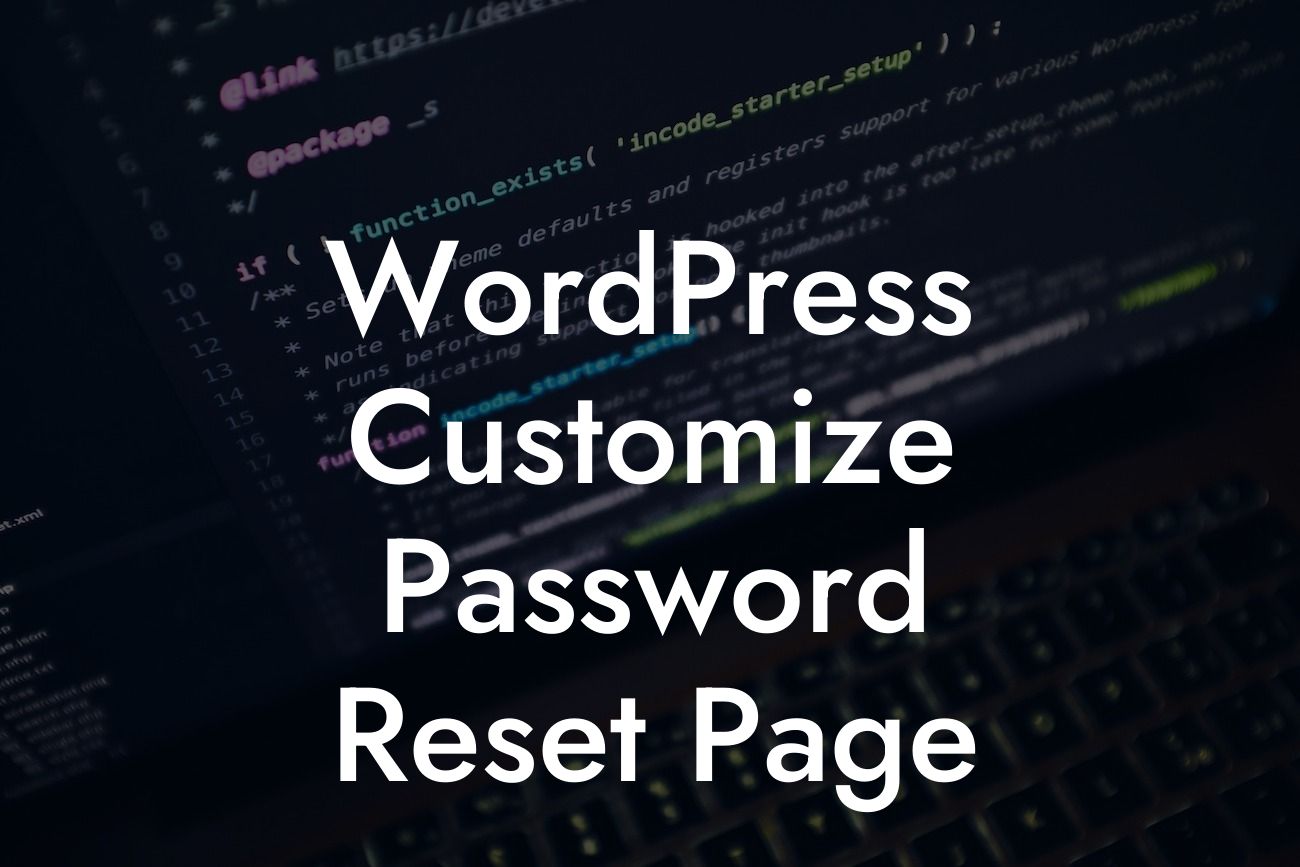 WordPress Customize Password Reset Page