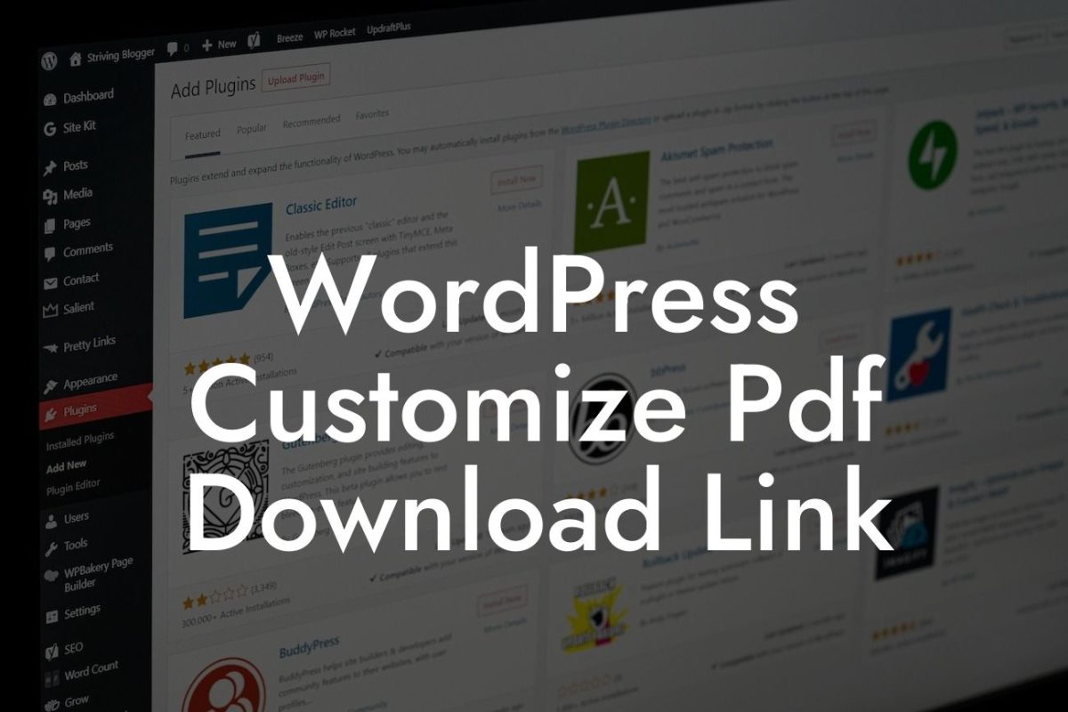 WordPress Customize Pdf Download Link