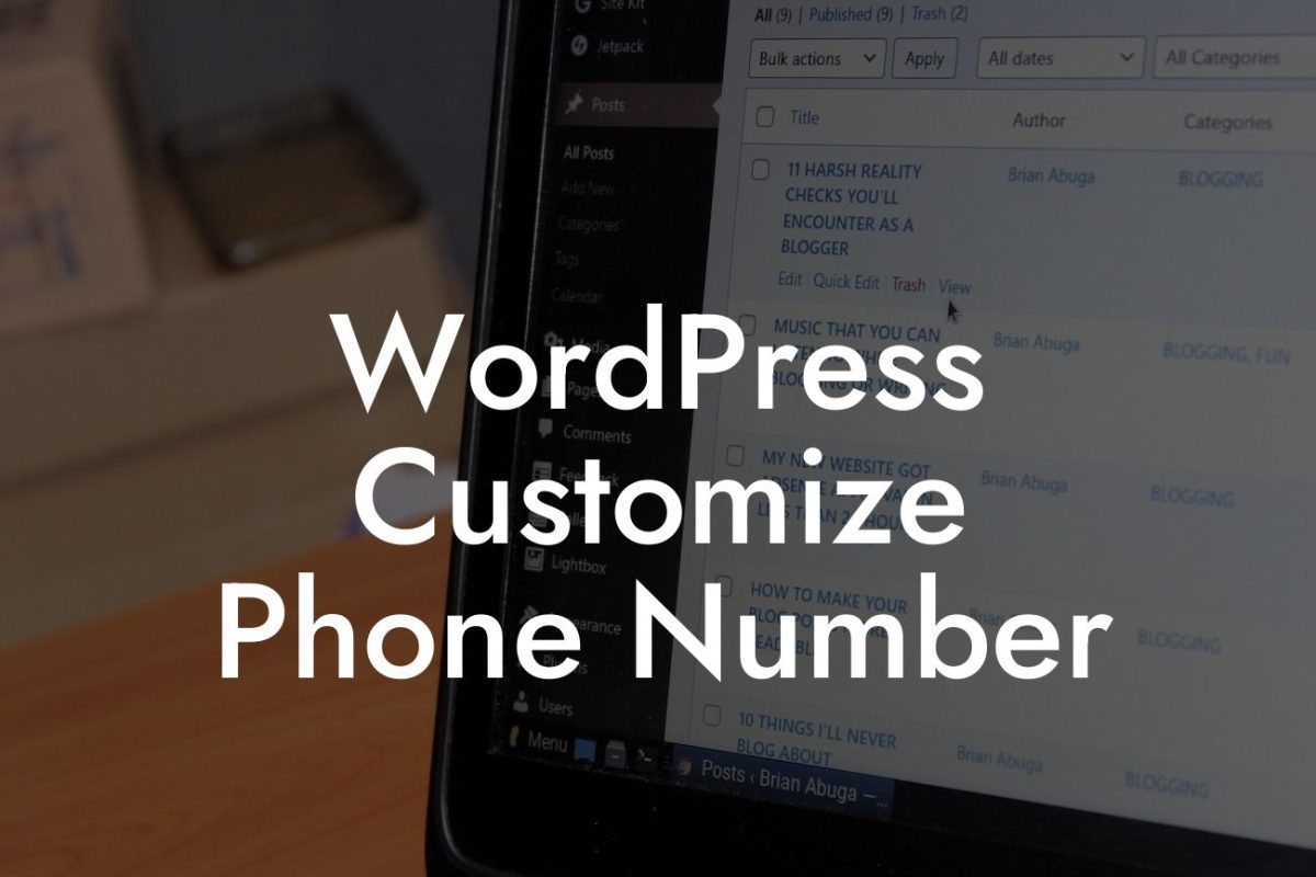 WordPress Customize Phone Number