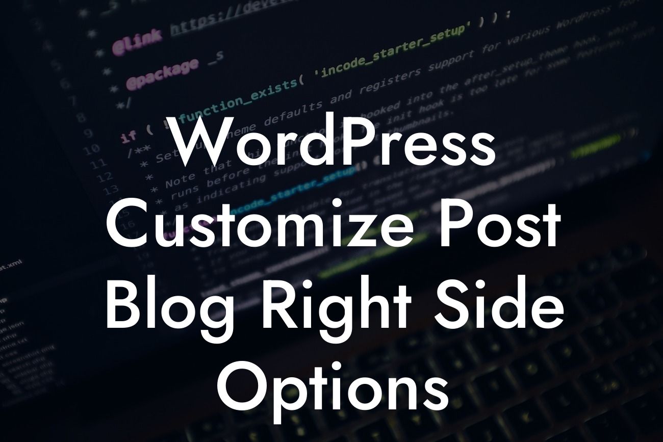 WordPress Customize Post Blog Right Side Options