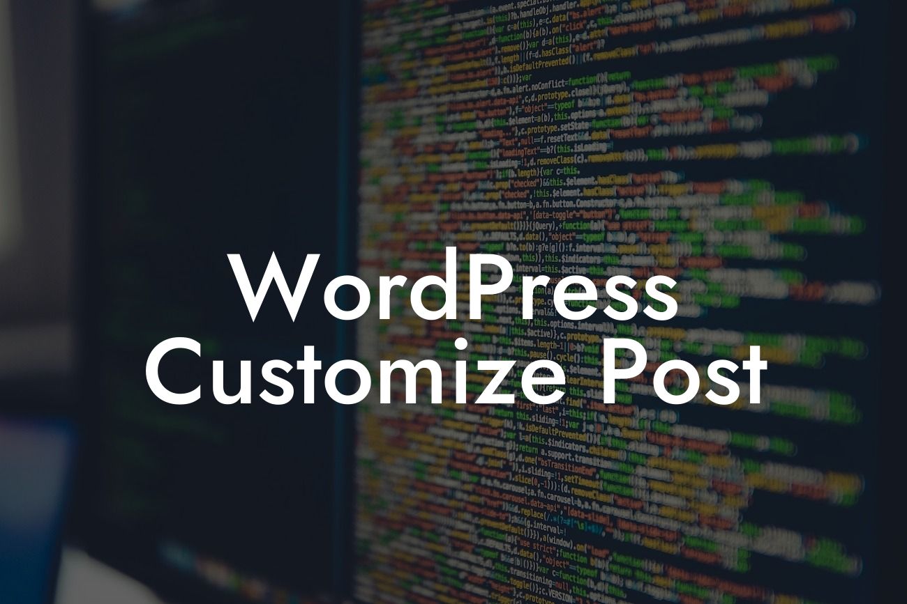 WordPress Customize Post