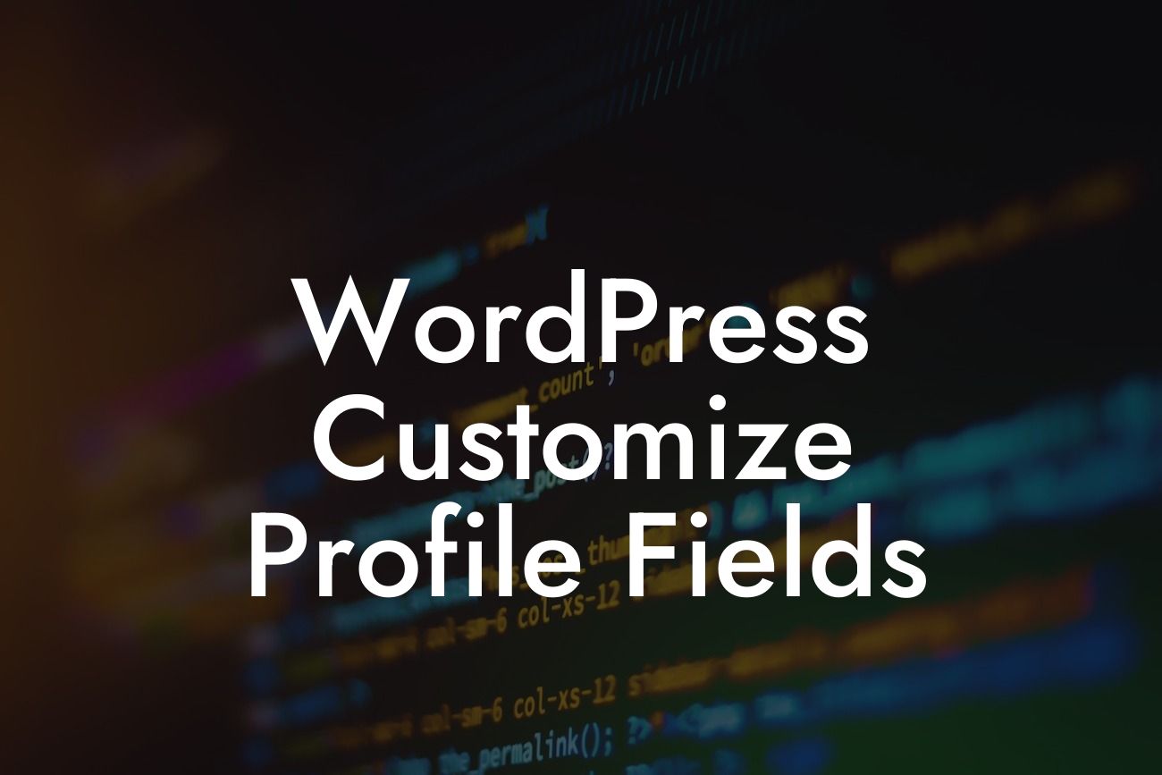 WordPress Customize Profile Fields