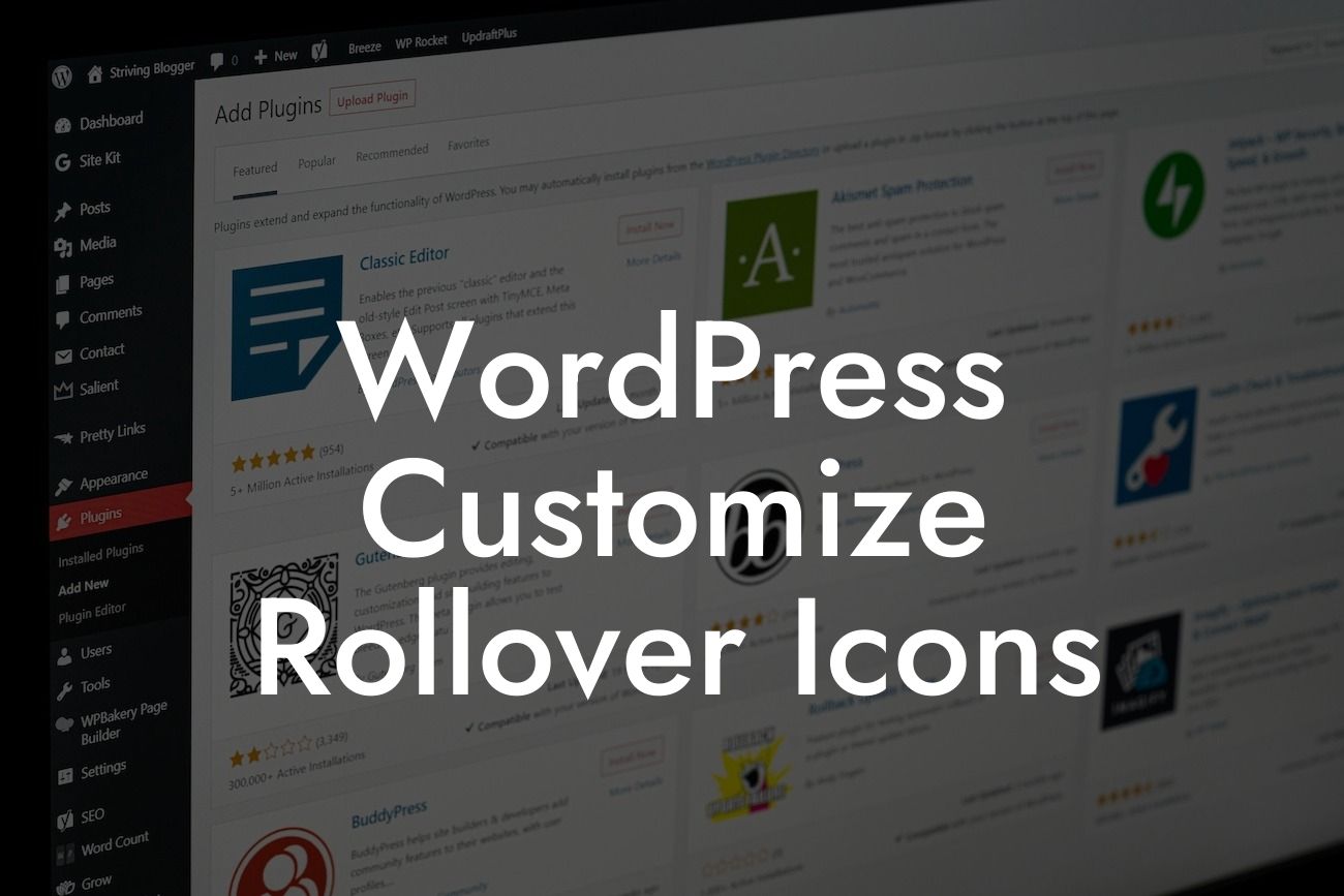 WordPress Customize Rollover Icons