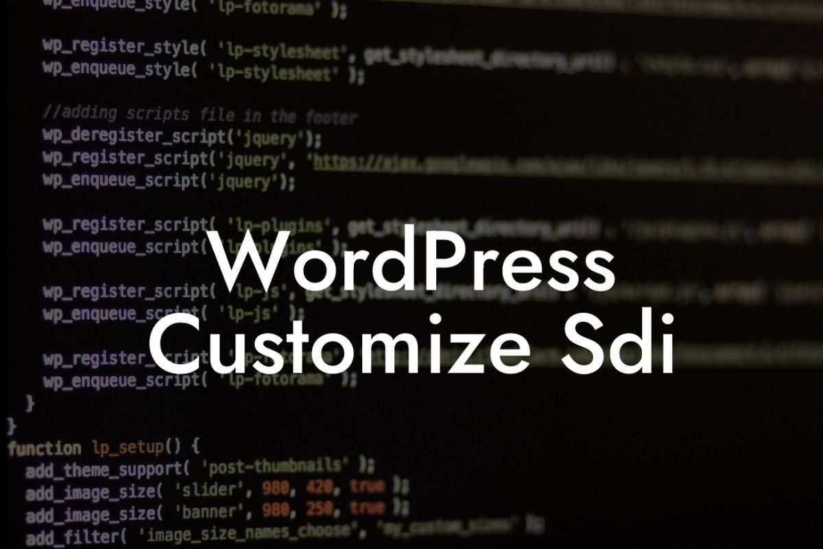 WordPress Customize Sdi