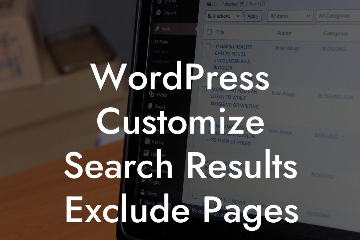 WordPress Customize Search Results Exclude Pages