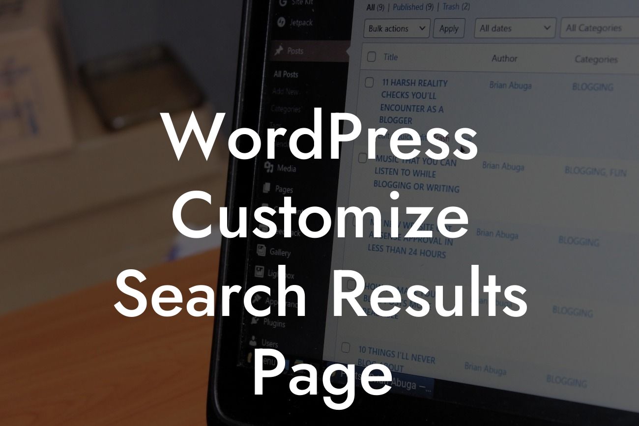 WordPress Customize Search Results Page