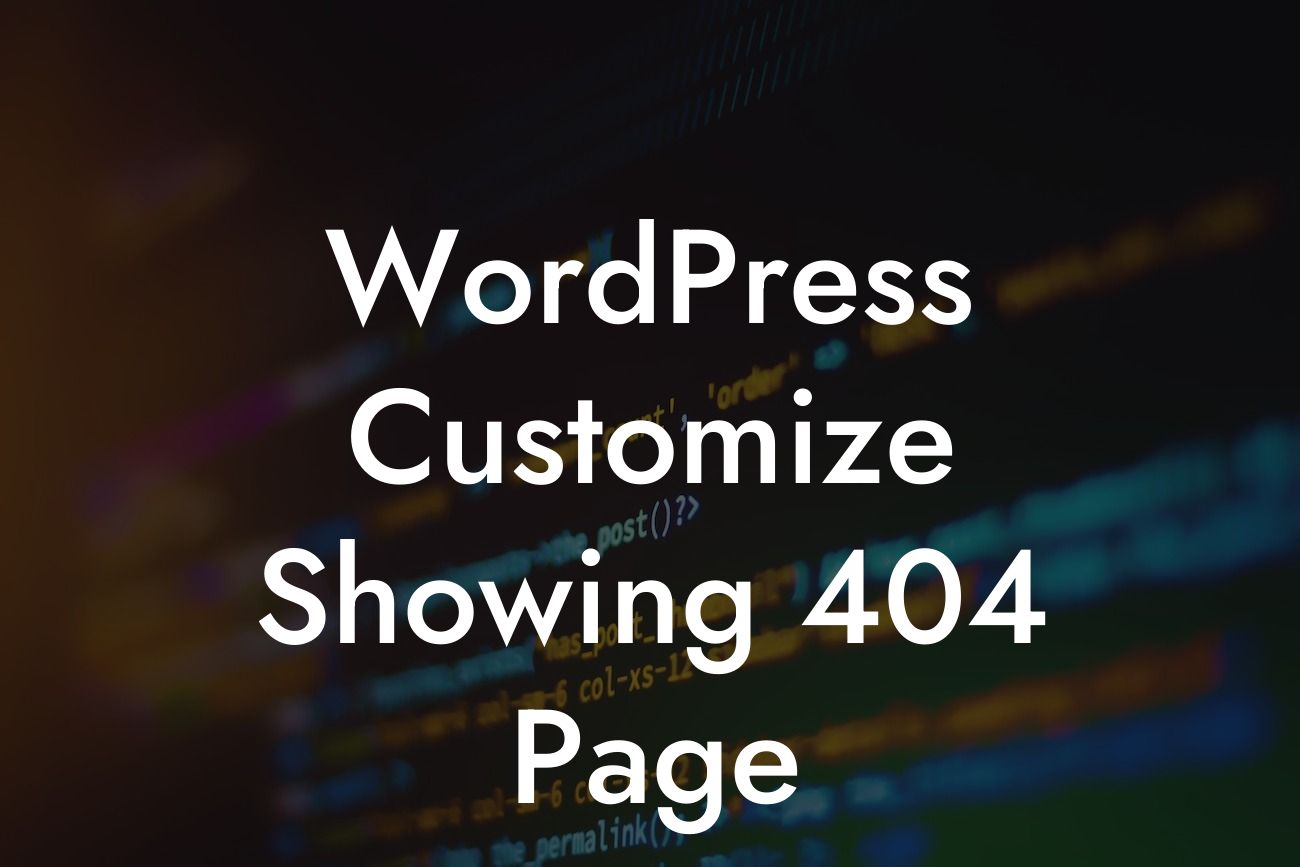 WordPress Customize Showing 404 Page