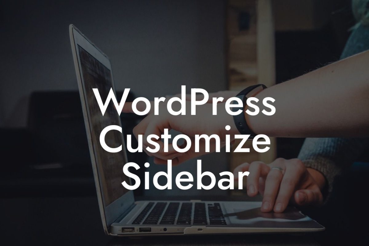 WordPress Customize Sidebar