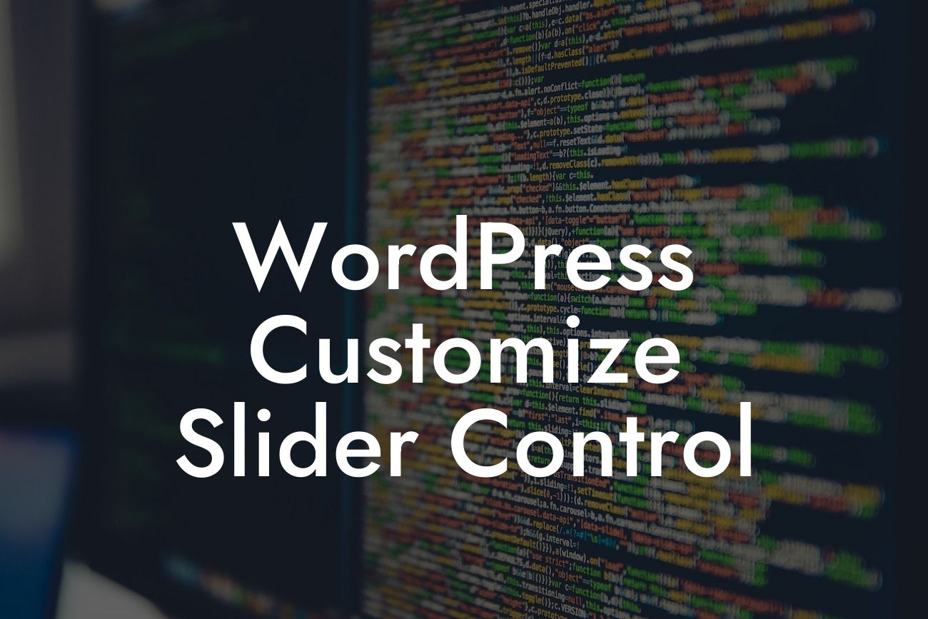 WordPress Customize Slider Control