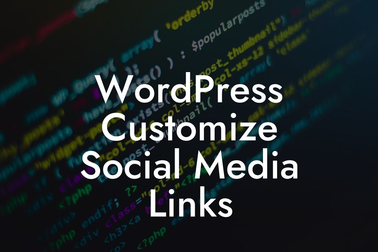 WordPress Customize Social Media Links