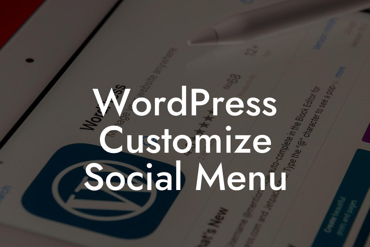 WordPress Customize Social Menu