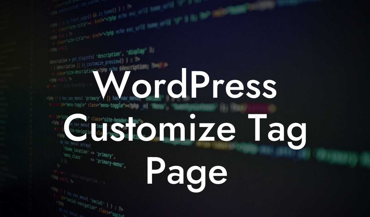 WordPress Customize Tag Page