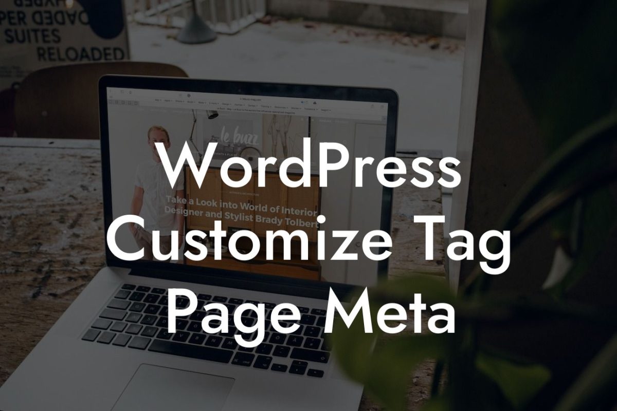 WordPress Customize Tag Page Meta