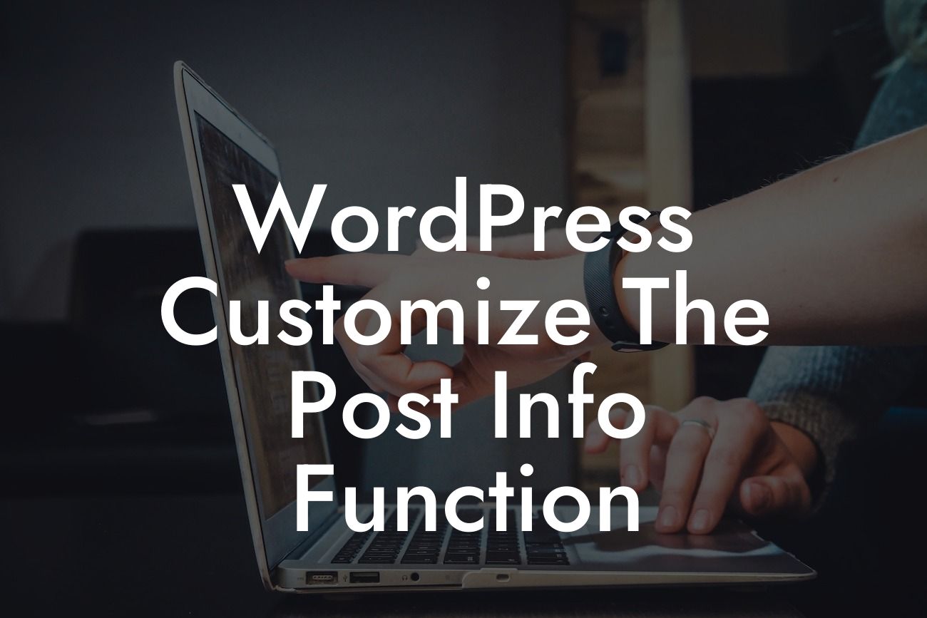 WordPress Customize The Post Info Function