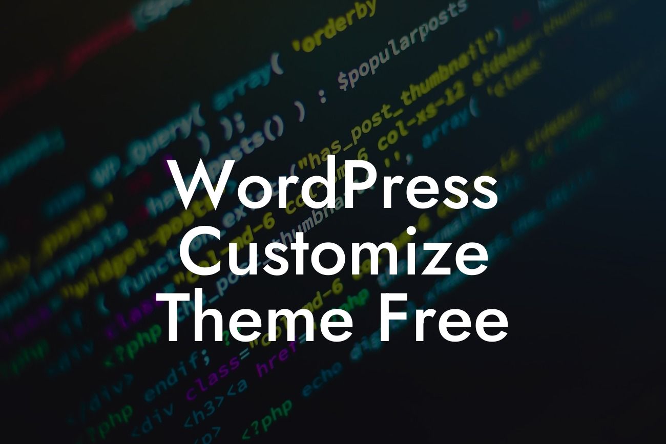 WordPress Customize Theme Free
