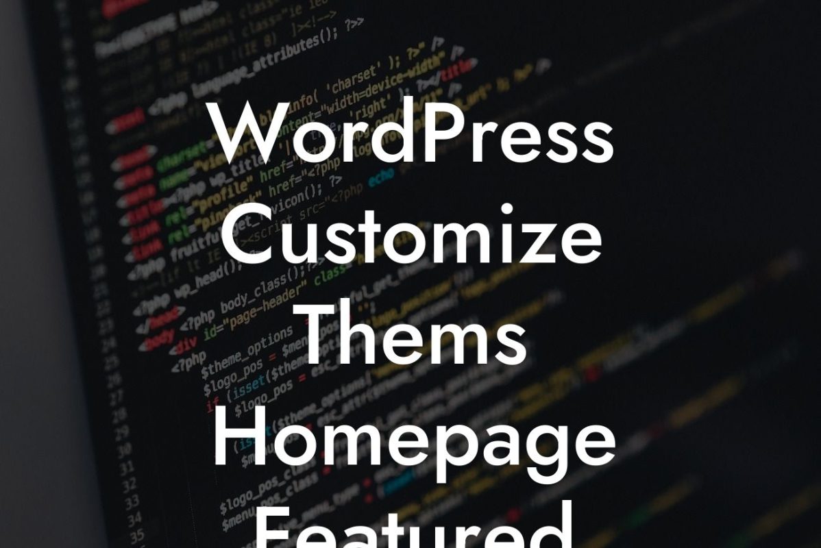 WordPress Customize Thems Homepage Featured