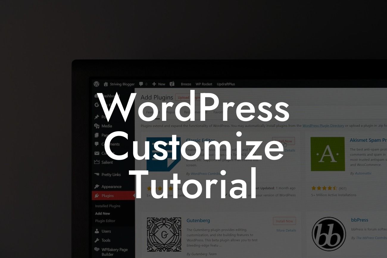 WordPress Customize Tutorial