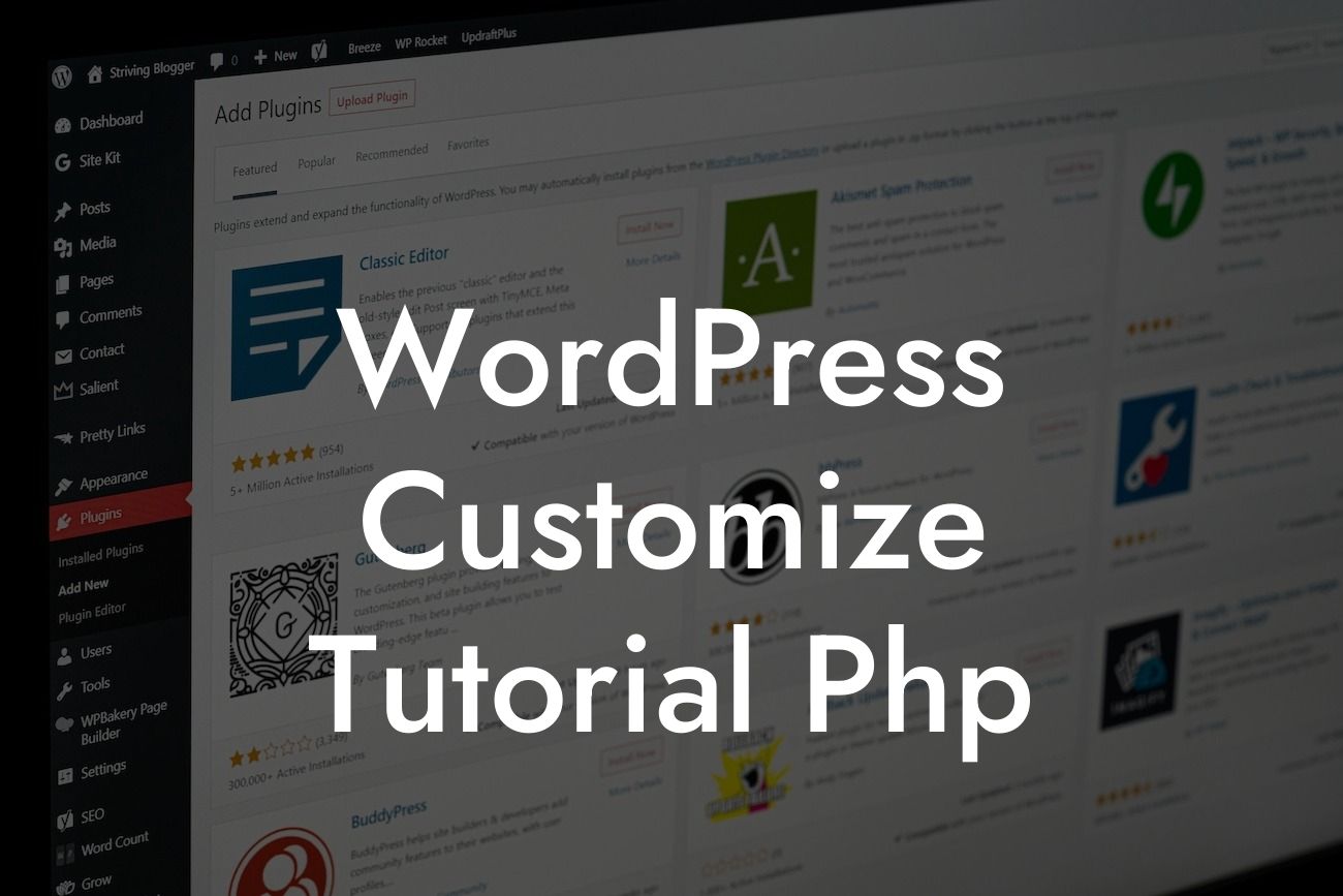 WordPress Customize Tutorial Php