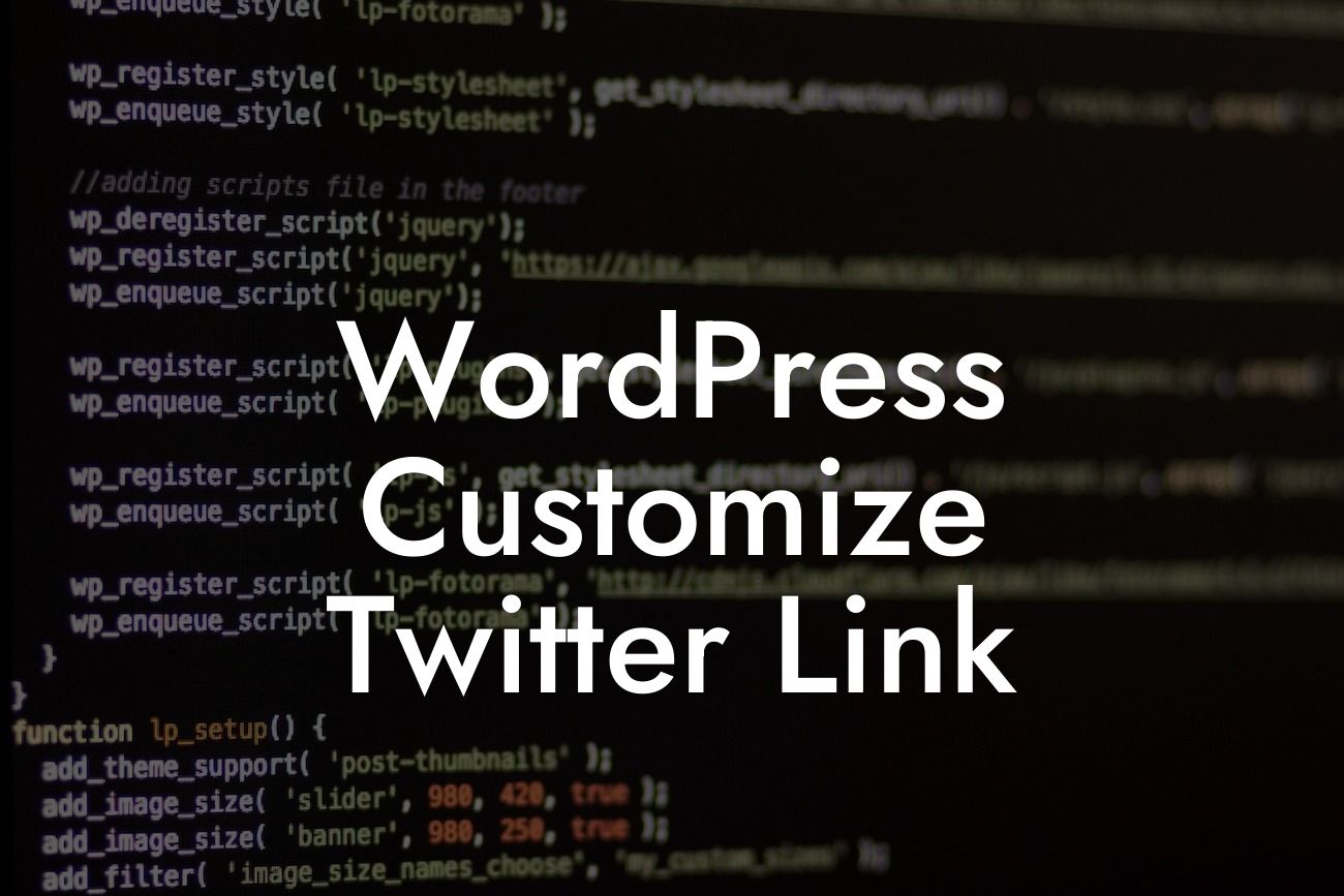 WordPress Customize Twitter Link