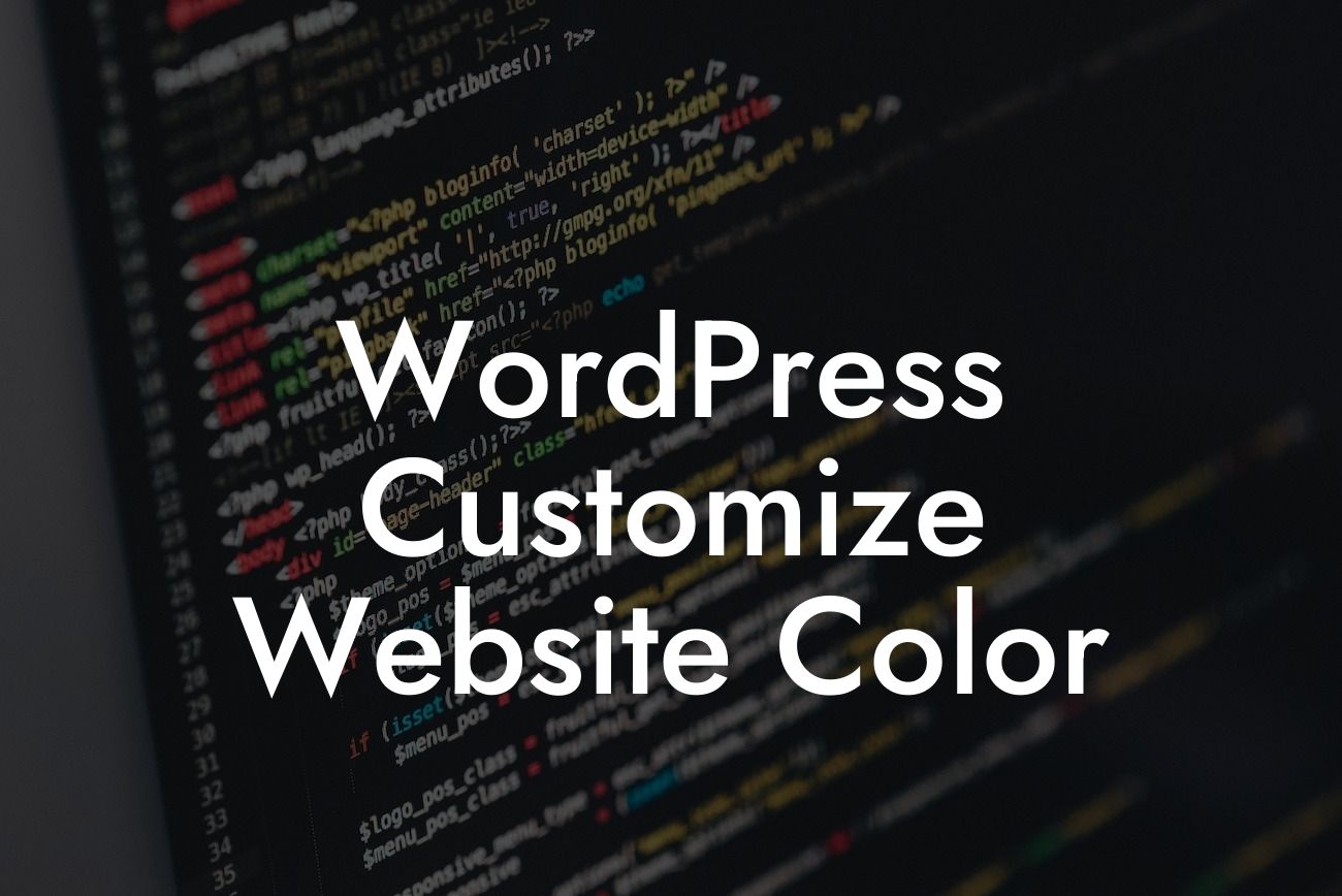 WordPress Customize Website Color