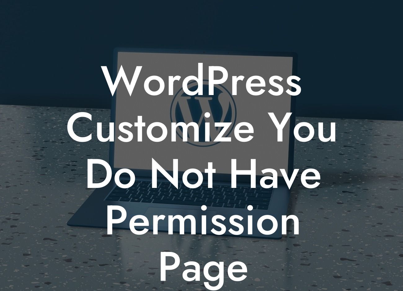 WordPress Customize You Do Not Have Permission Page