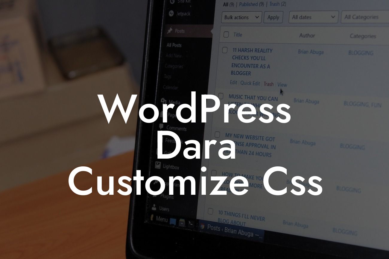 WordPress Dara Customize Css