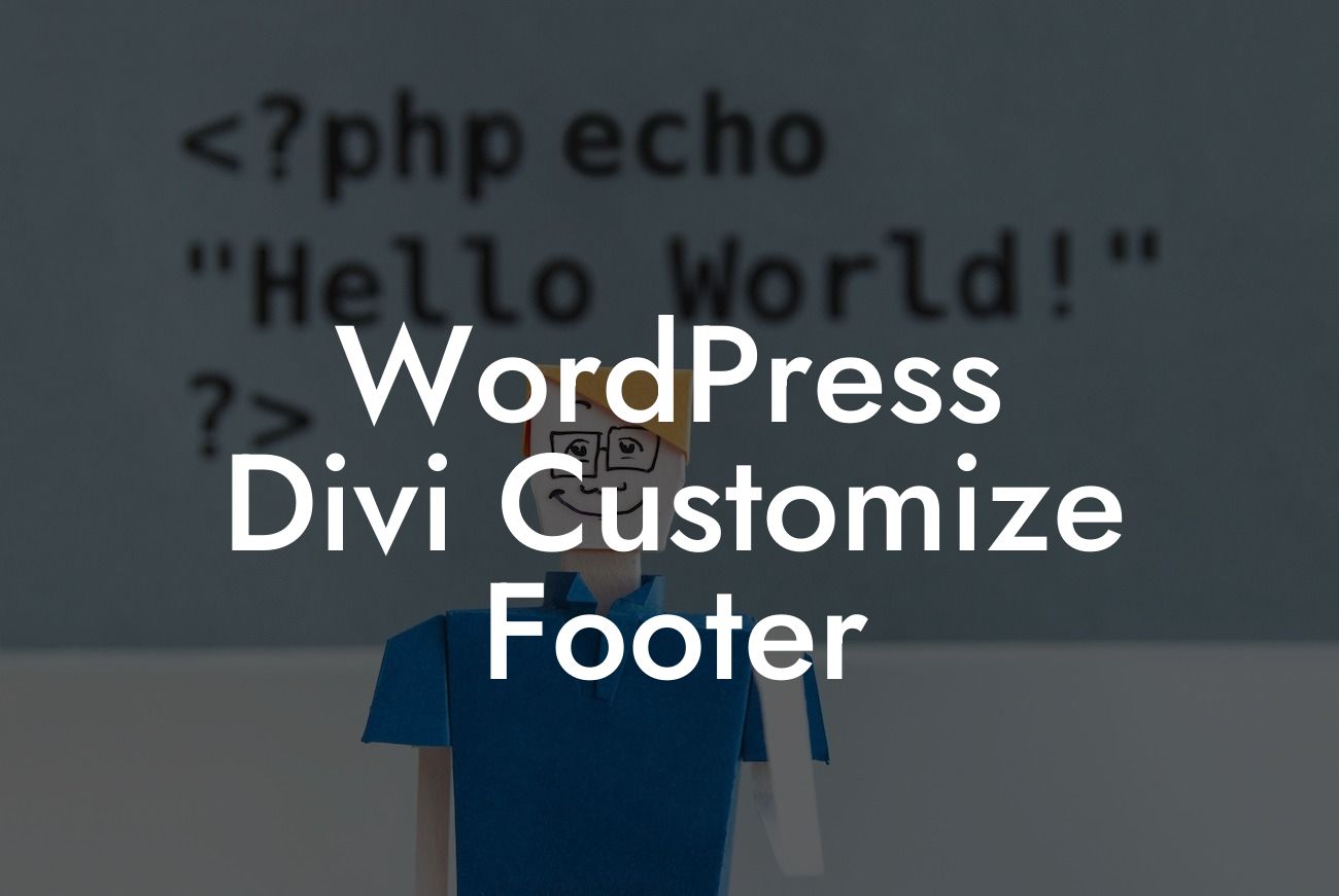 WordPress Divi Customize Footer