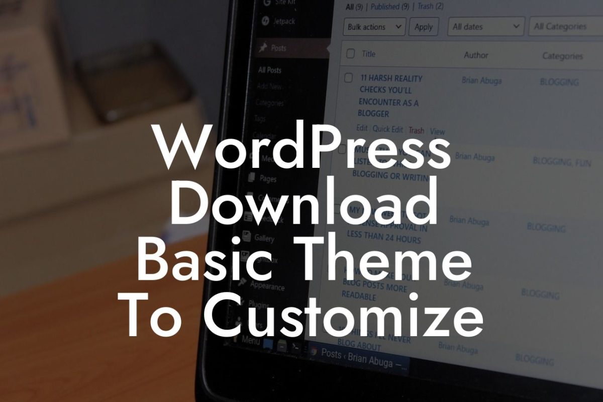 WordPress Download Basic Theme To Customize