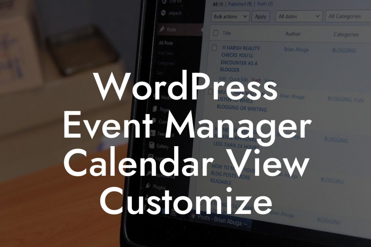 WordPress Event Manager Calendar View Customize