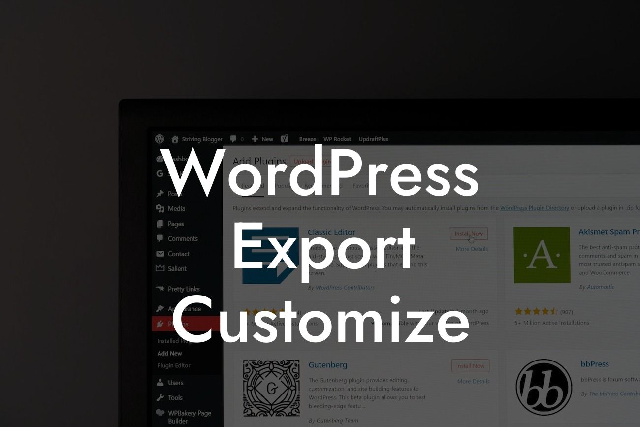 WordPress Export Customize