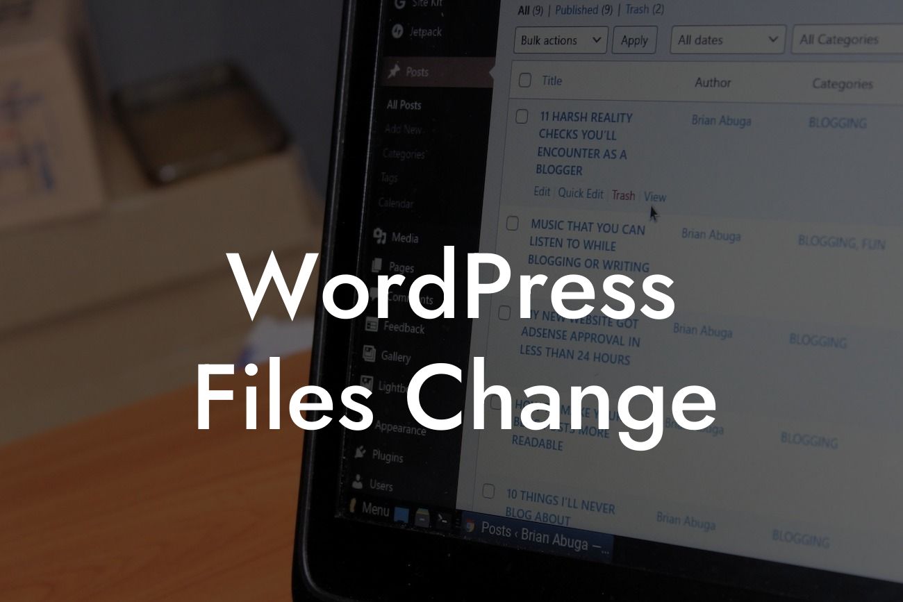 WordPress Files Change