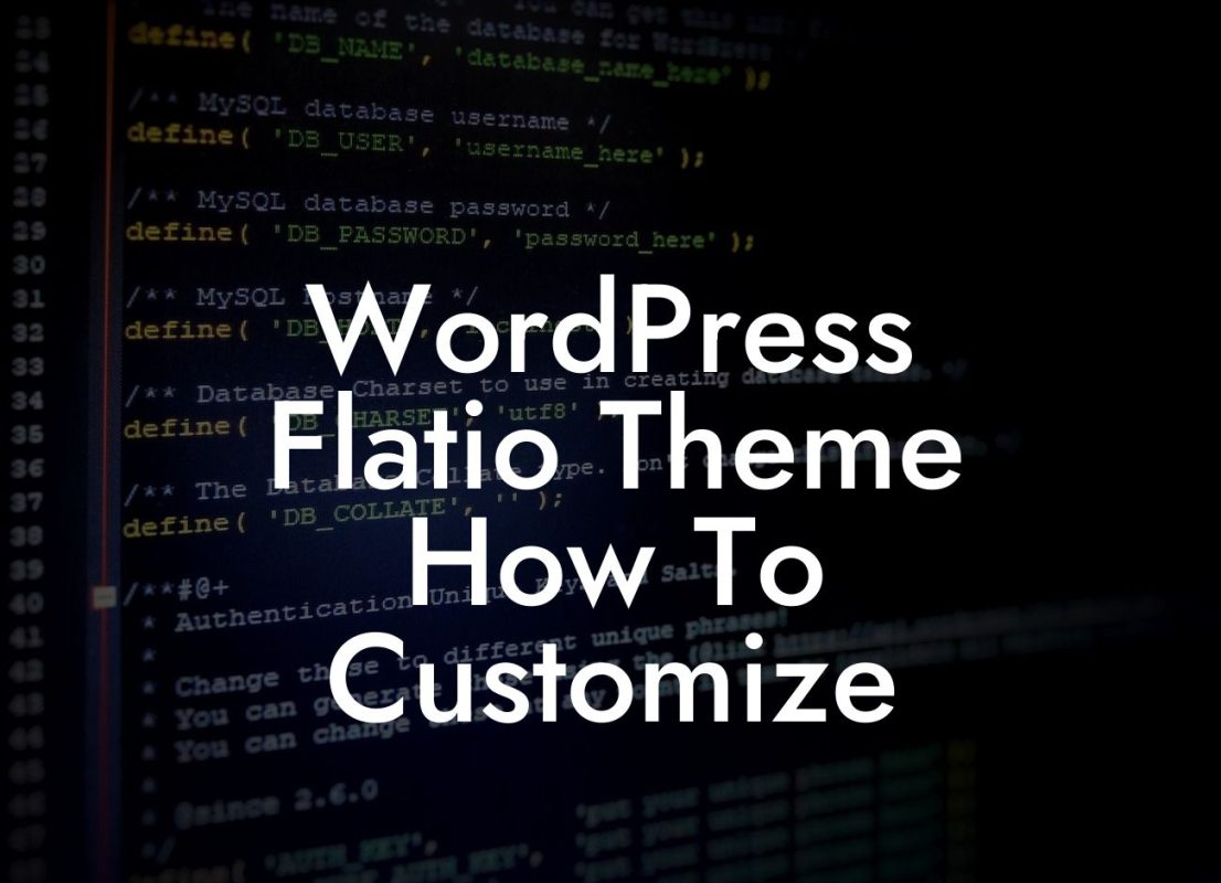 WordPress Flatio Theme How To Customize