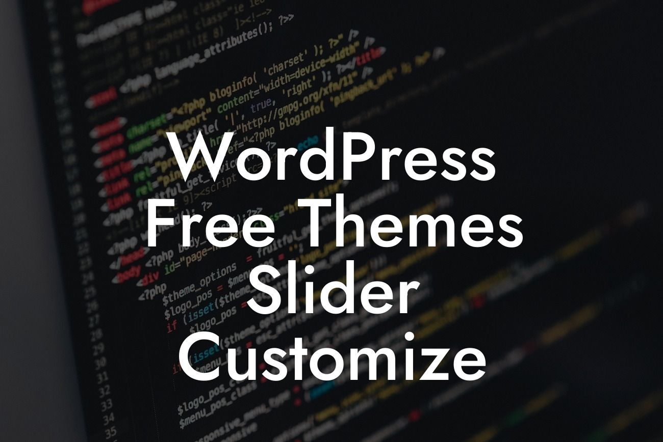 WordPress Free Themes Slider Customize