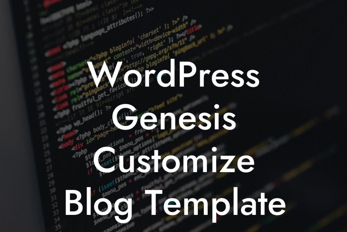 WordPress Genesis Customize Blog Template