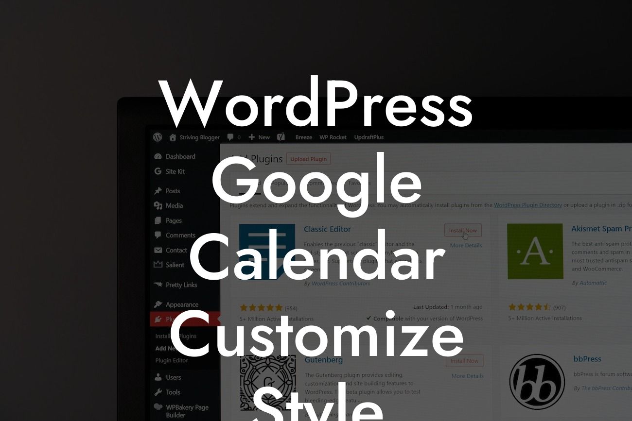 WordPress Google Calendar Customize Style