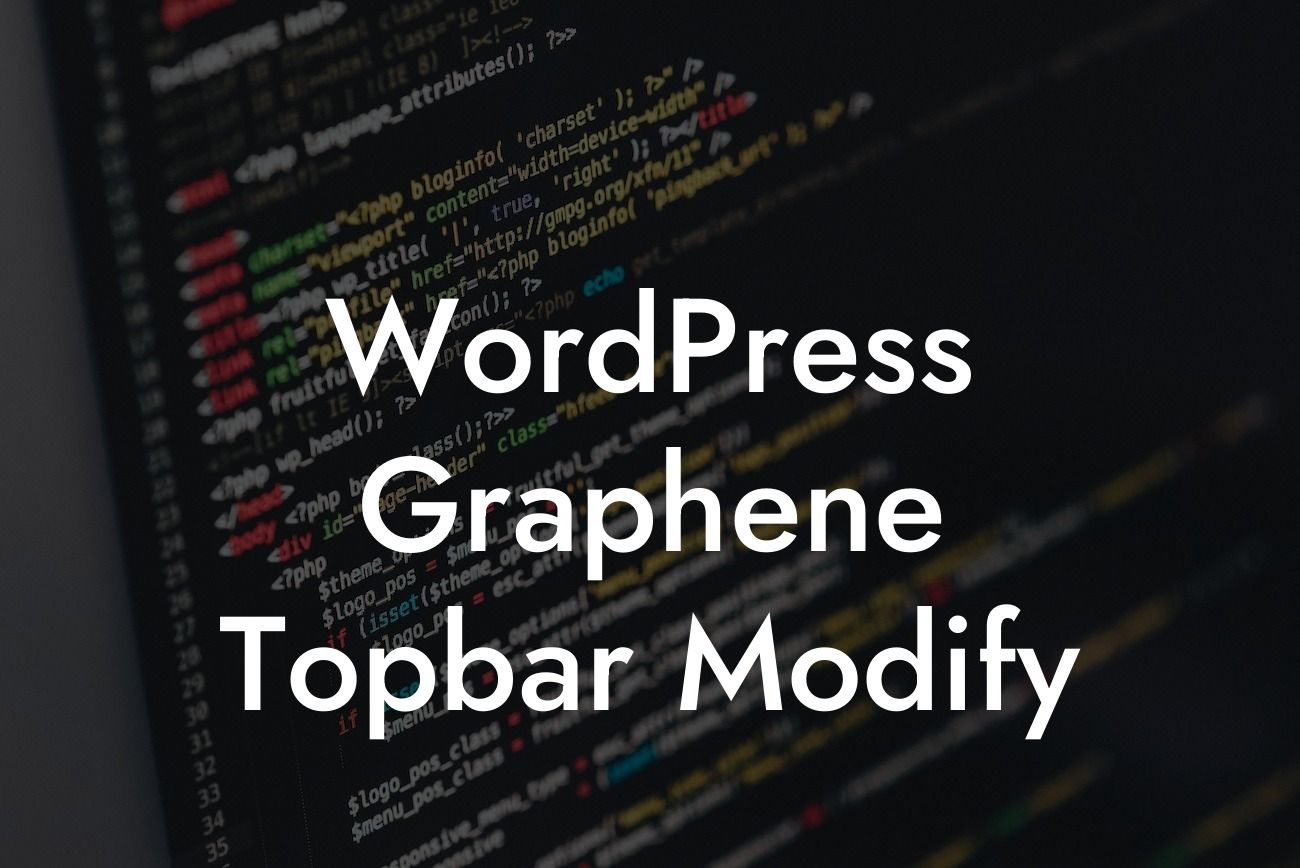 WordPress Graphene Topbar Modify