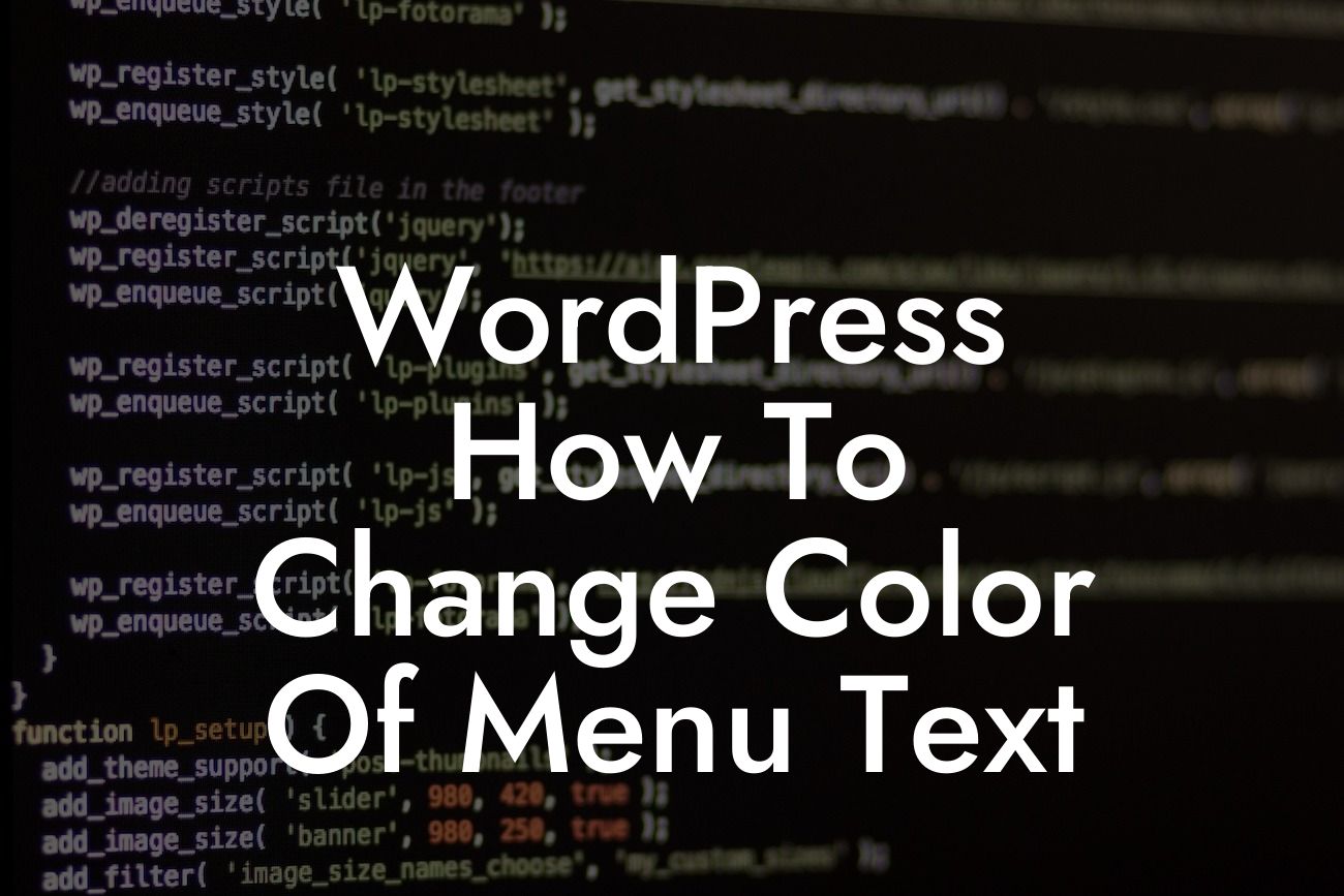 WordPress How To Change Color Of Menu Text