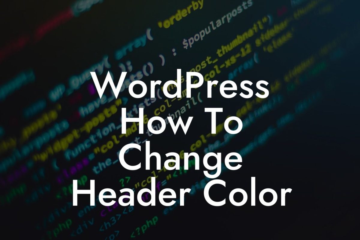 WordPress How To Change Header Color