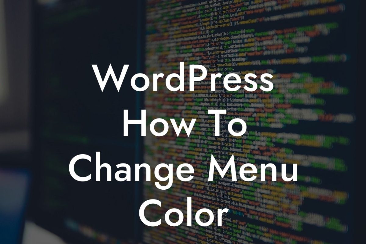 WordPress How To Change Menu Color