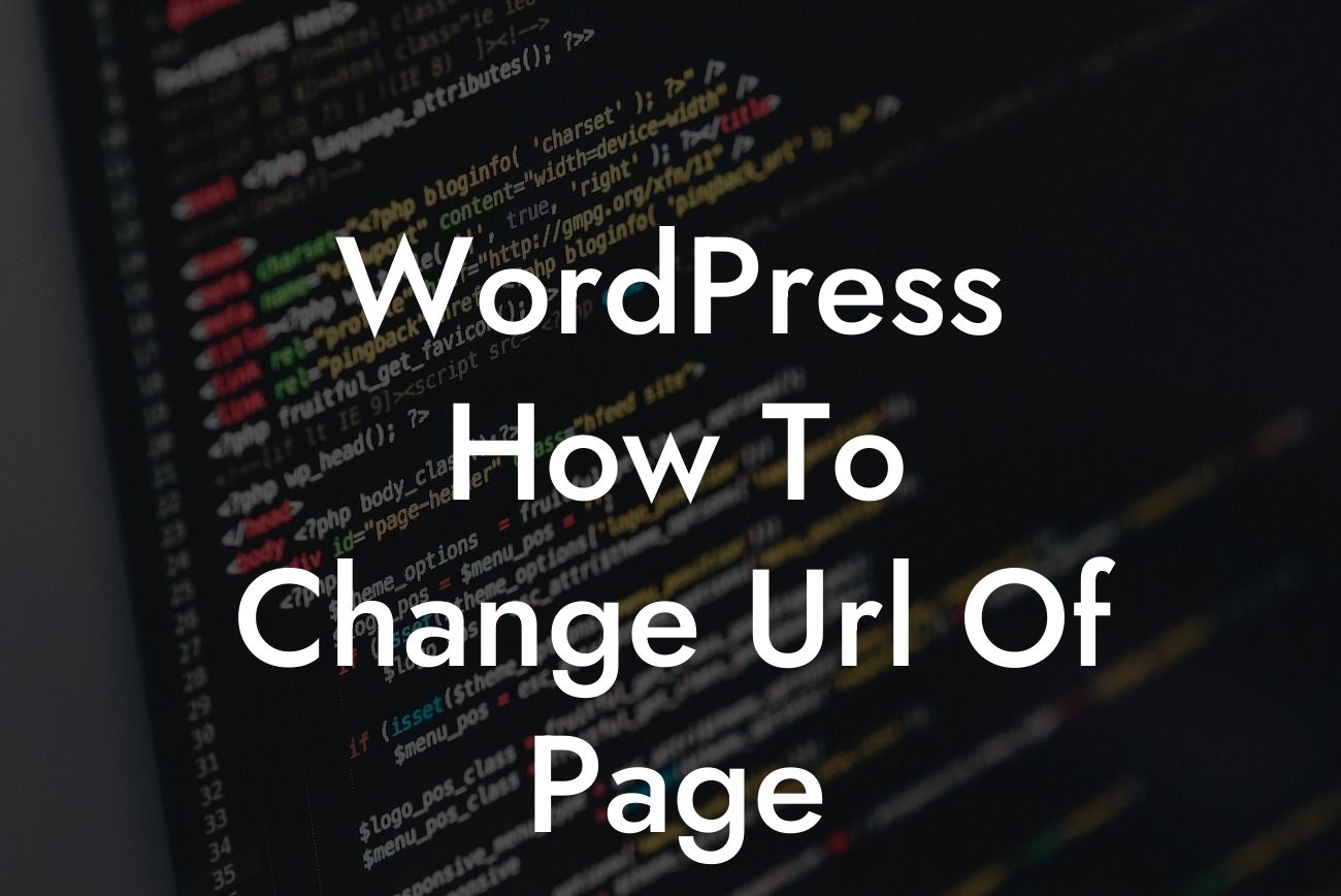 WordPress How To Change Url Of Page